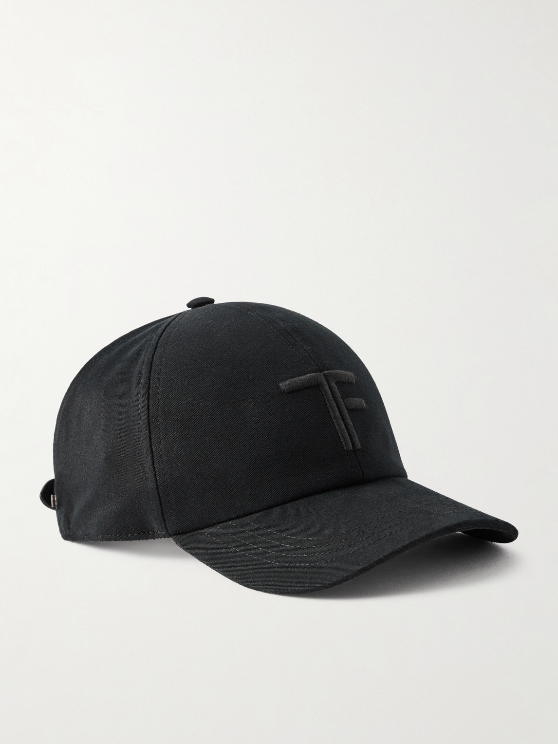 Tom Ford Leather-Trimmed Logo-Embroidered Cotton-Twill Baseball Cap - Men
