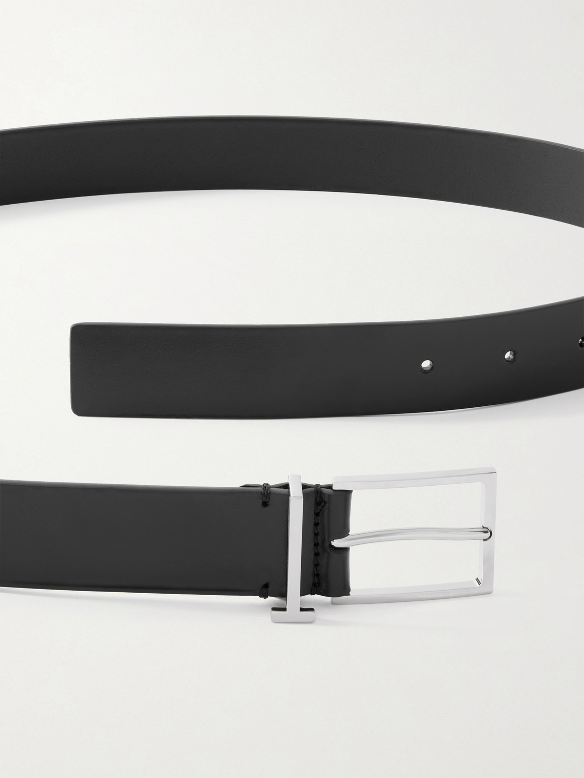 Tom Ford Logo-loop Leather Belt In Black