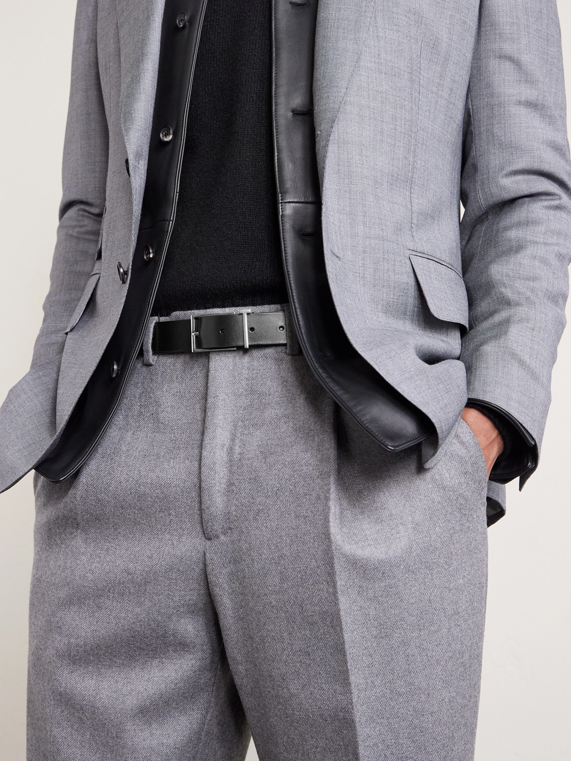 Tom Ford Logo-loop Leather Belt In Black