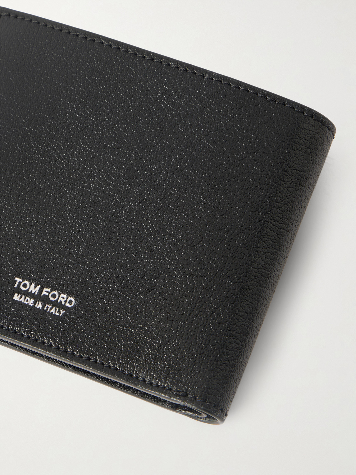 T Line Textured-Leather Bifold Wallet