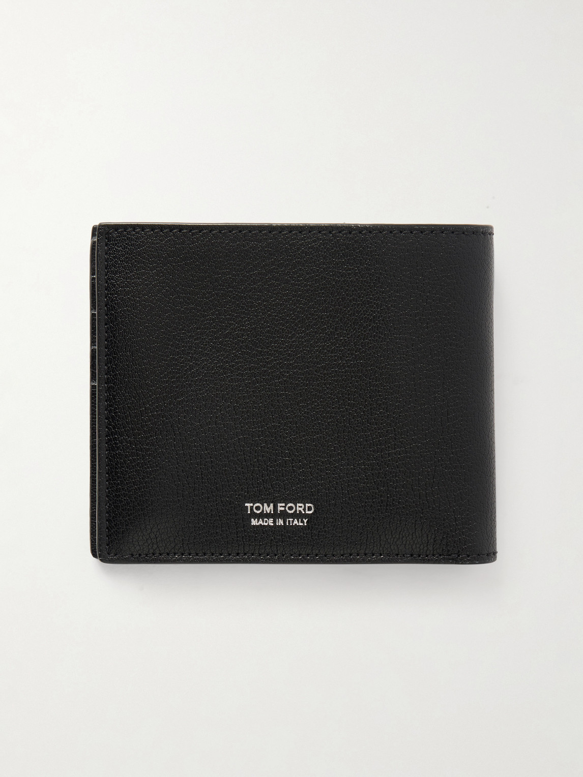 Tom Ford T Line Textured-leather Bifold Wallet In Black