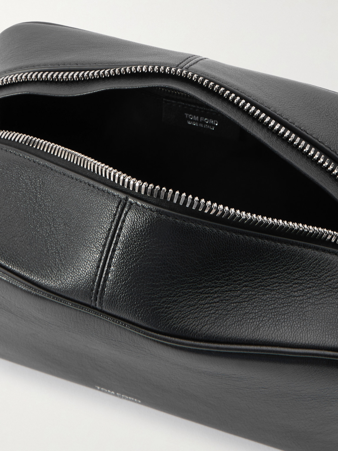 Tom Ford Leather Wash Bag In Black