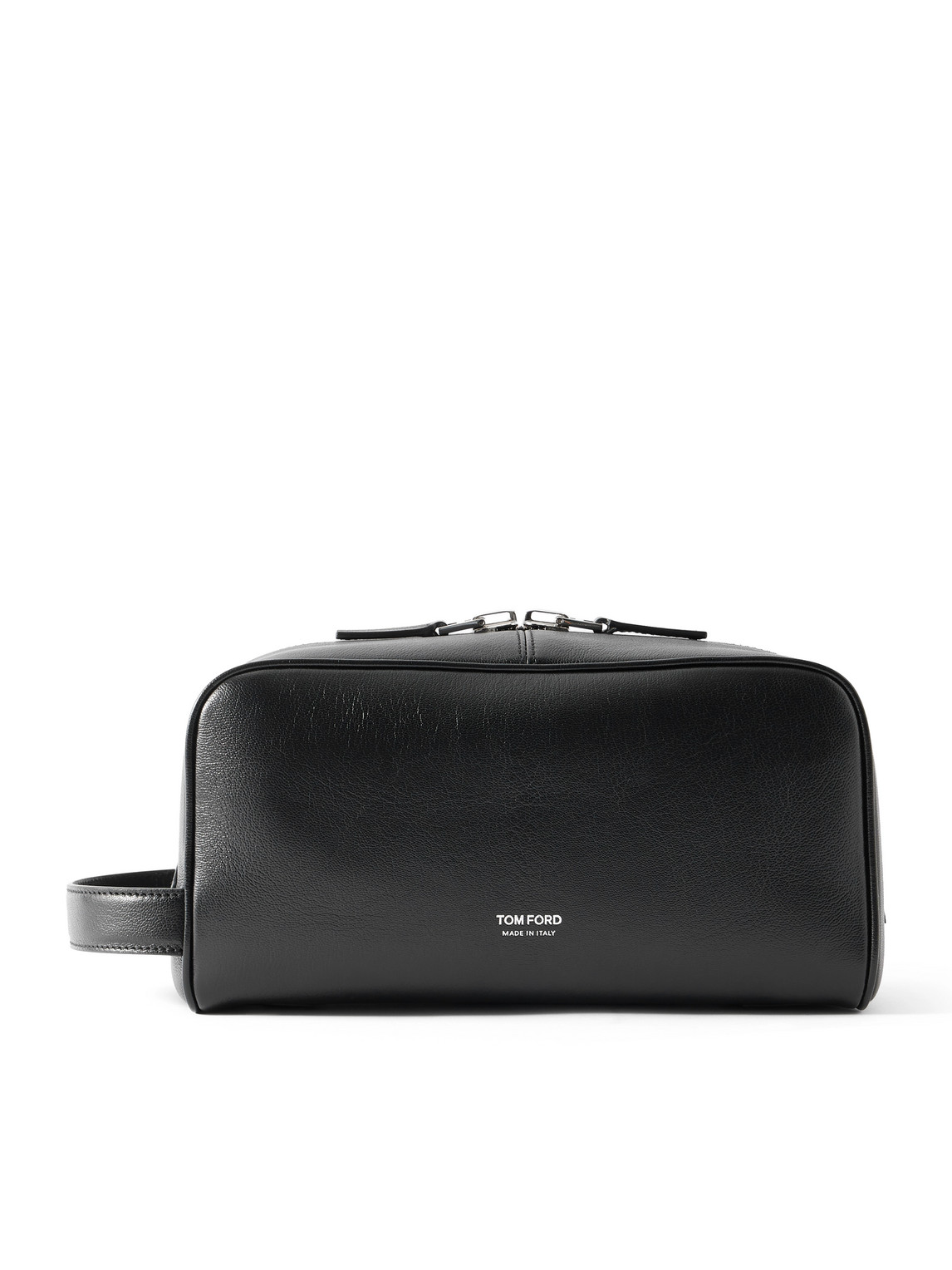 Tom Ford Leather Wash Bag In Black