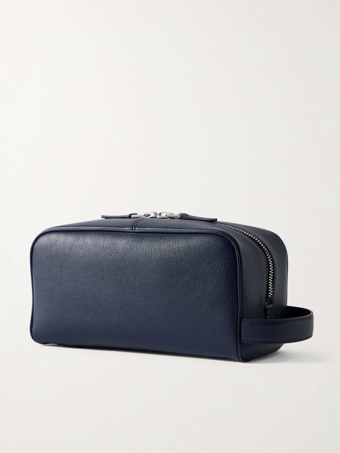 Tom Ford Leather Wash Bag In Blue