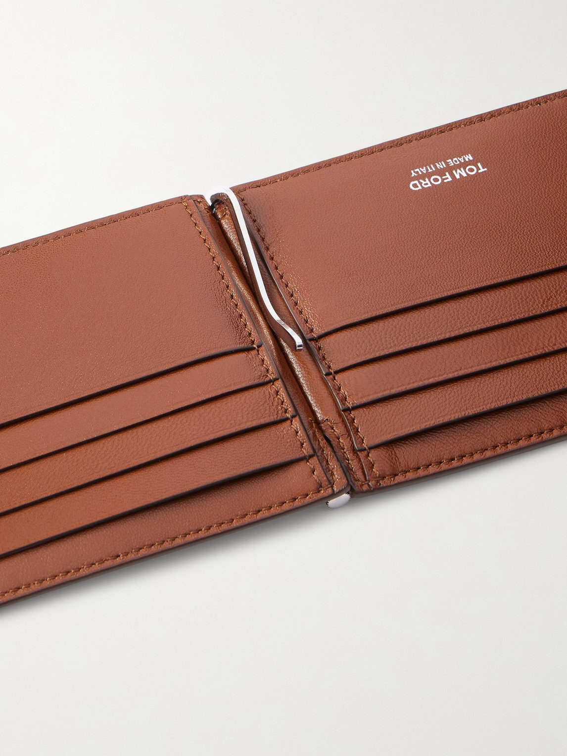 Tom Ford Croc-effect Leather Billfold Wallet In Brown