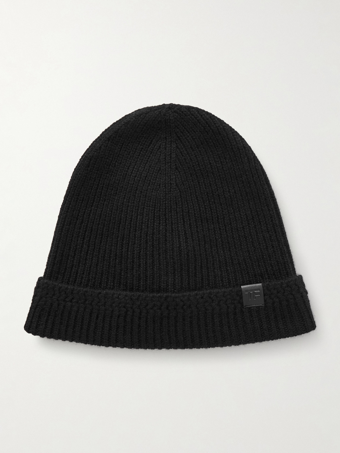 Tom Ford Ribbed Cashmere Beanie In Black