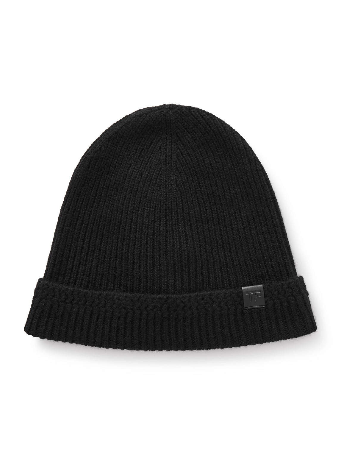 Tom Ford Ribbed Cashmere Beanie In Black