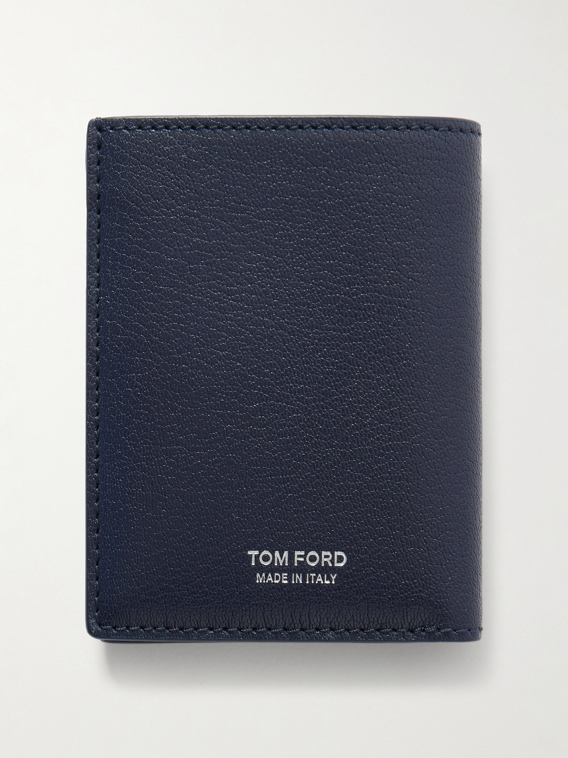 Tom Ford Pebble-grain Leather Billfold Wallet In Blue