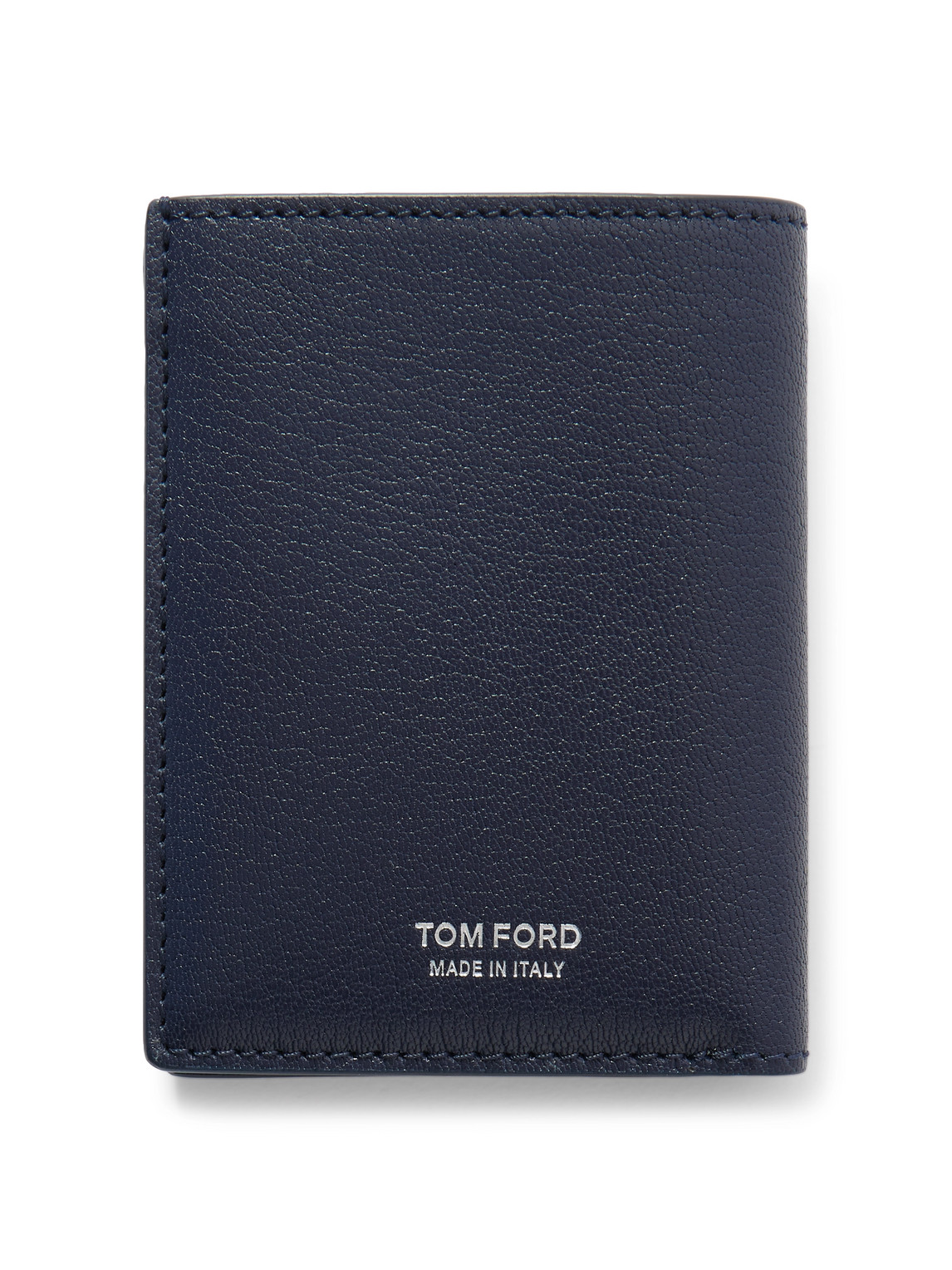 Tom Ford Pebble-grain Leather Billfold Wallet In Blue