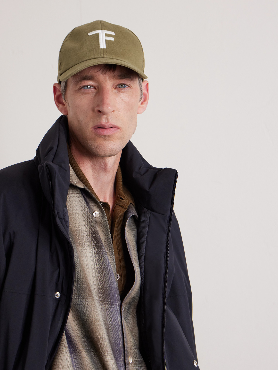 Tom Ford Leather-trimmed Logo-embroidered Cotton-twill Baseball Cap In Green