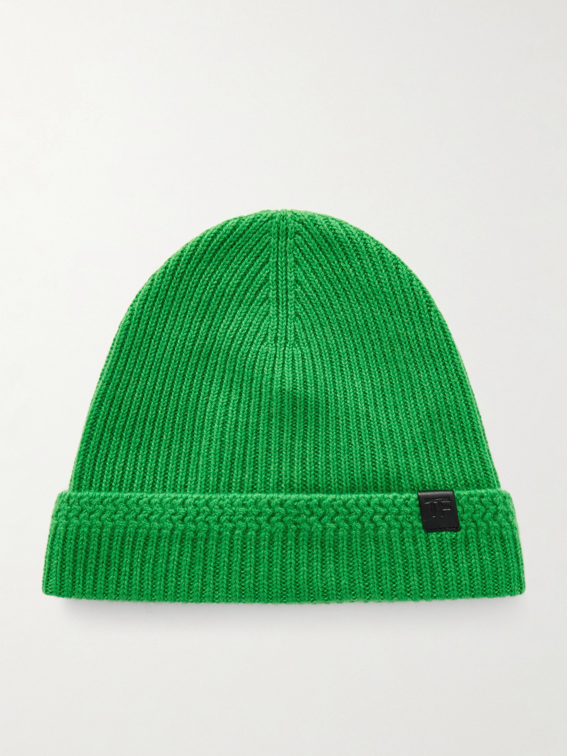 Tom Ford Ribbed Cashmere Beanie In Green