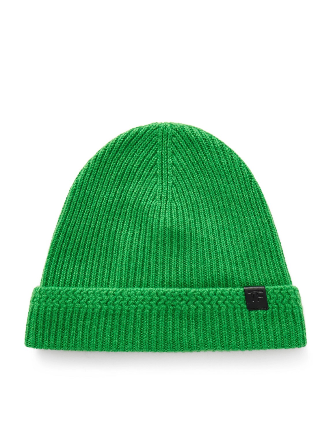 Tom Ford Ribbed Cashmere Beanie In Green