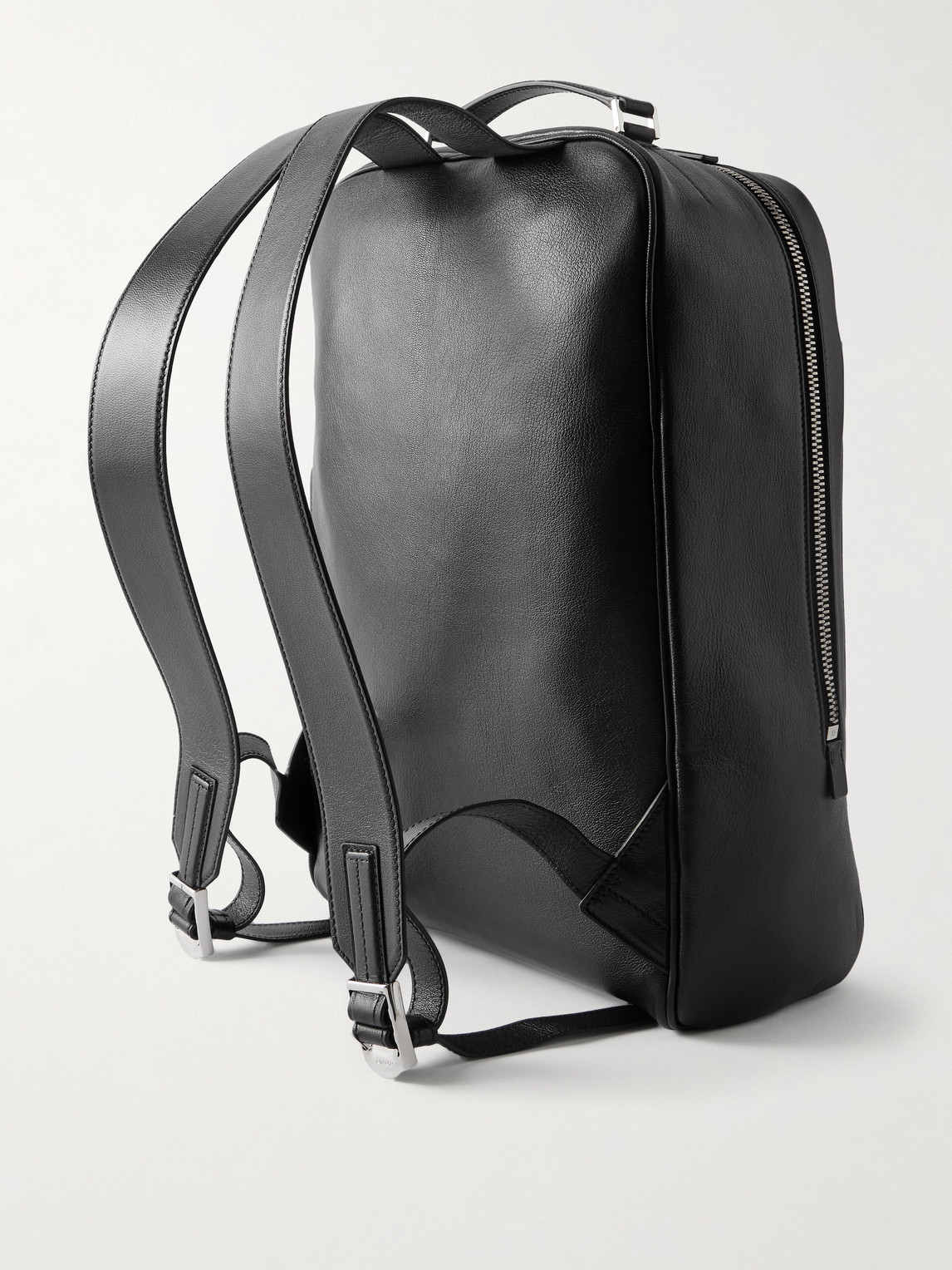 Tom Ford Full-grain Leather Backpack In Black