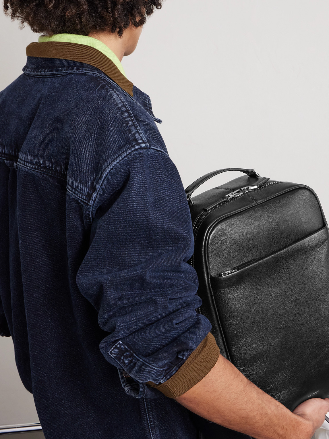 Tom Ford Full-grain Leather Backpack In Black
