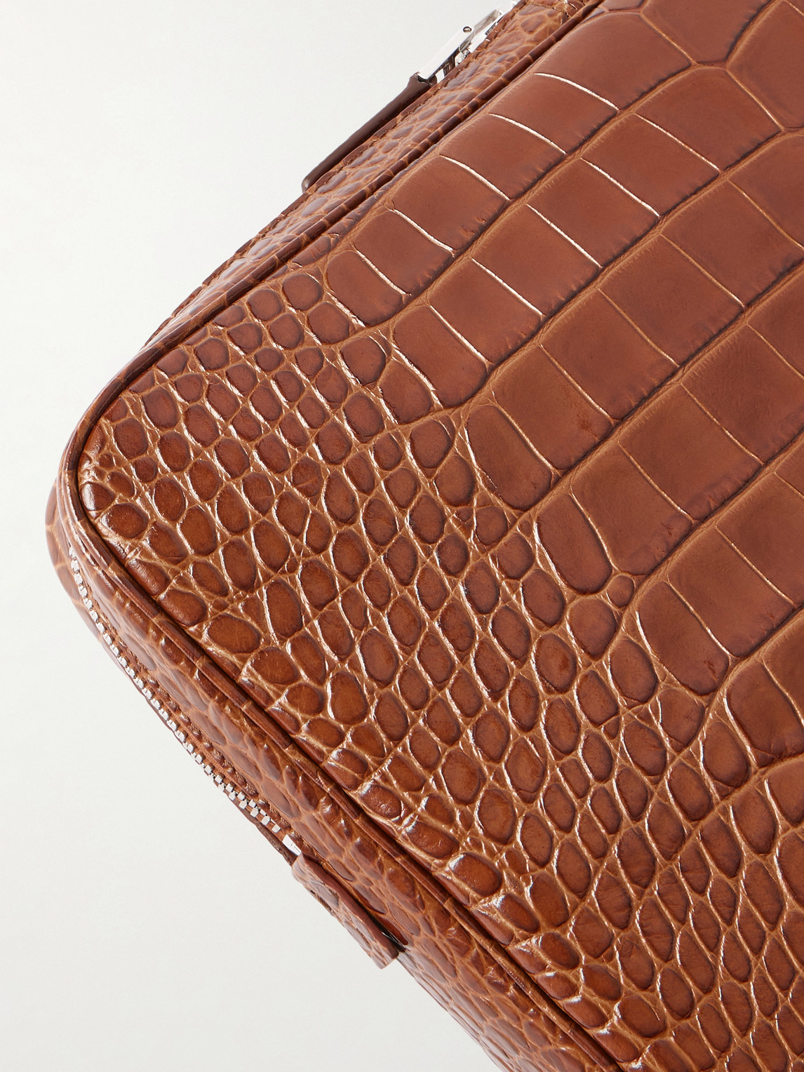 Tom Ford Croc-effect Leather Pouch In Brown