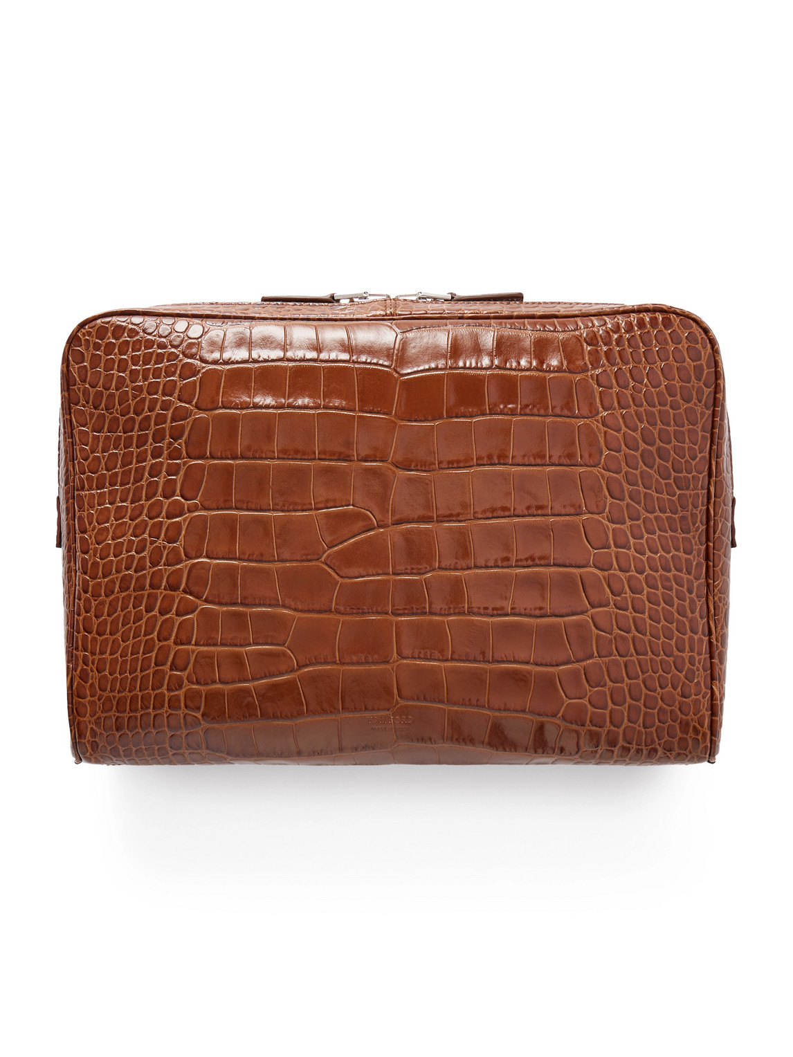 Tom Ford Croc-effect Leather Pouch In Brown