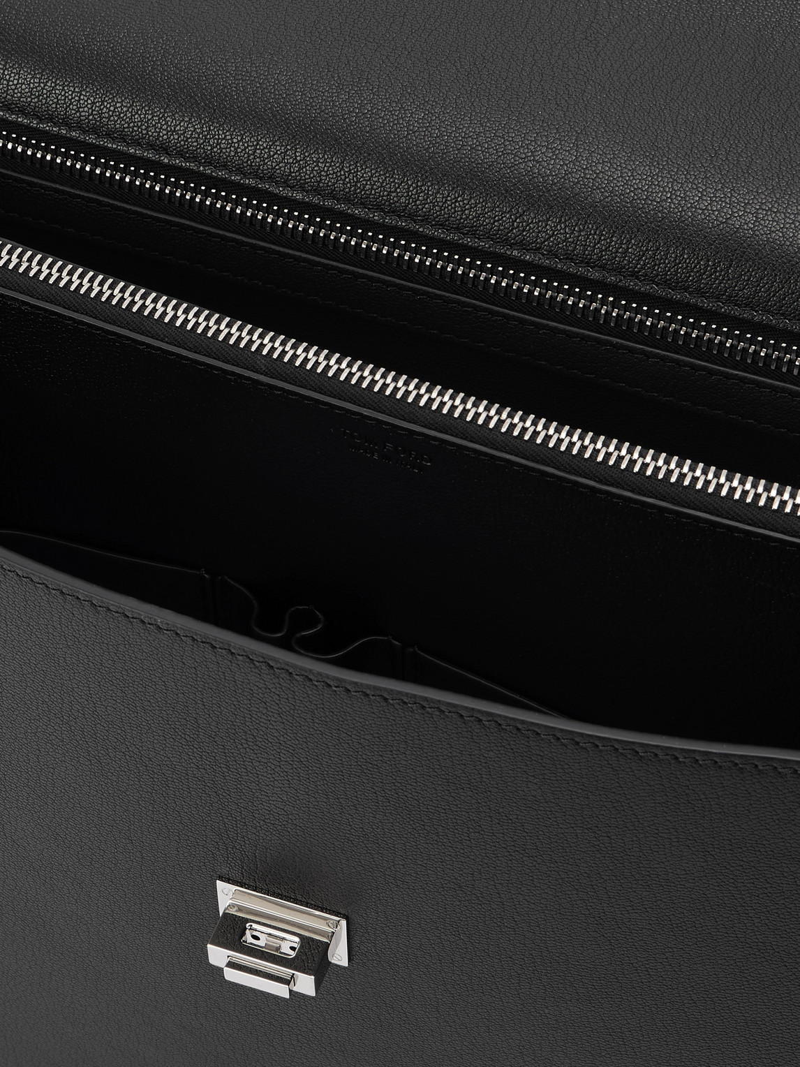 Tom Ford Full-grain Leather Briefcase In Black