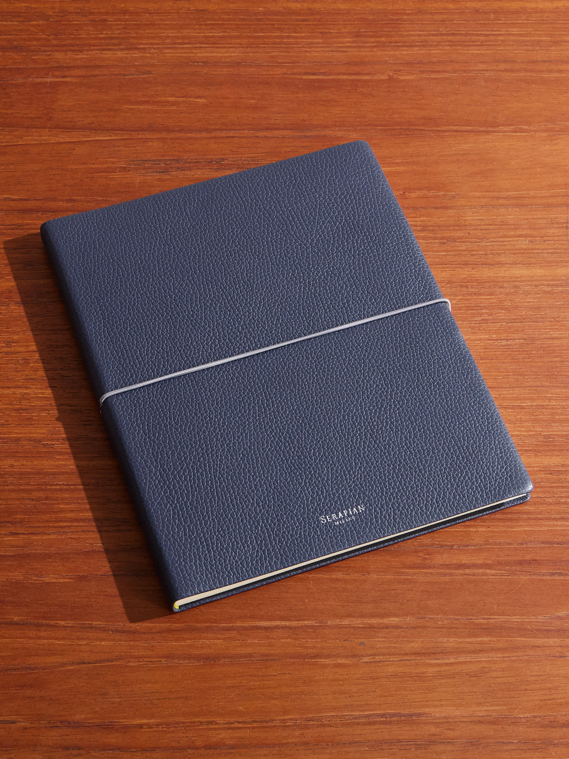 Large Logo-Print Full-Grain Cachemire Leather Notebook