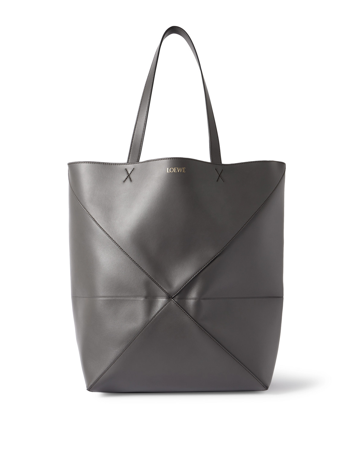 Loewe Puzzle Fold Xl Panelled Leather Tote Bag In Gray