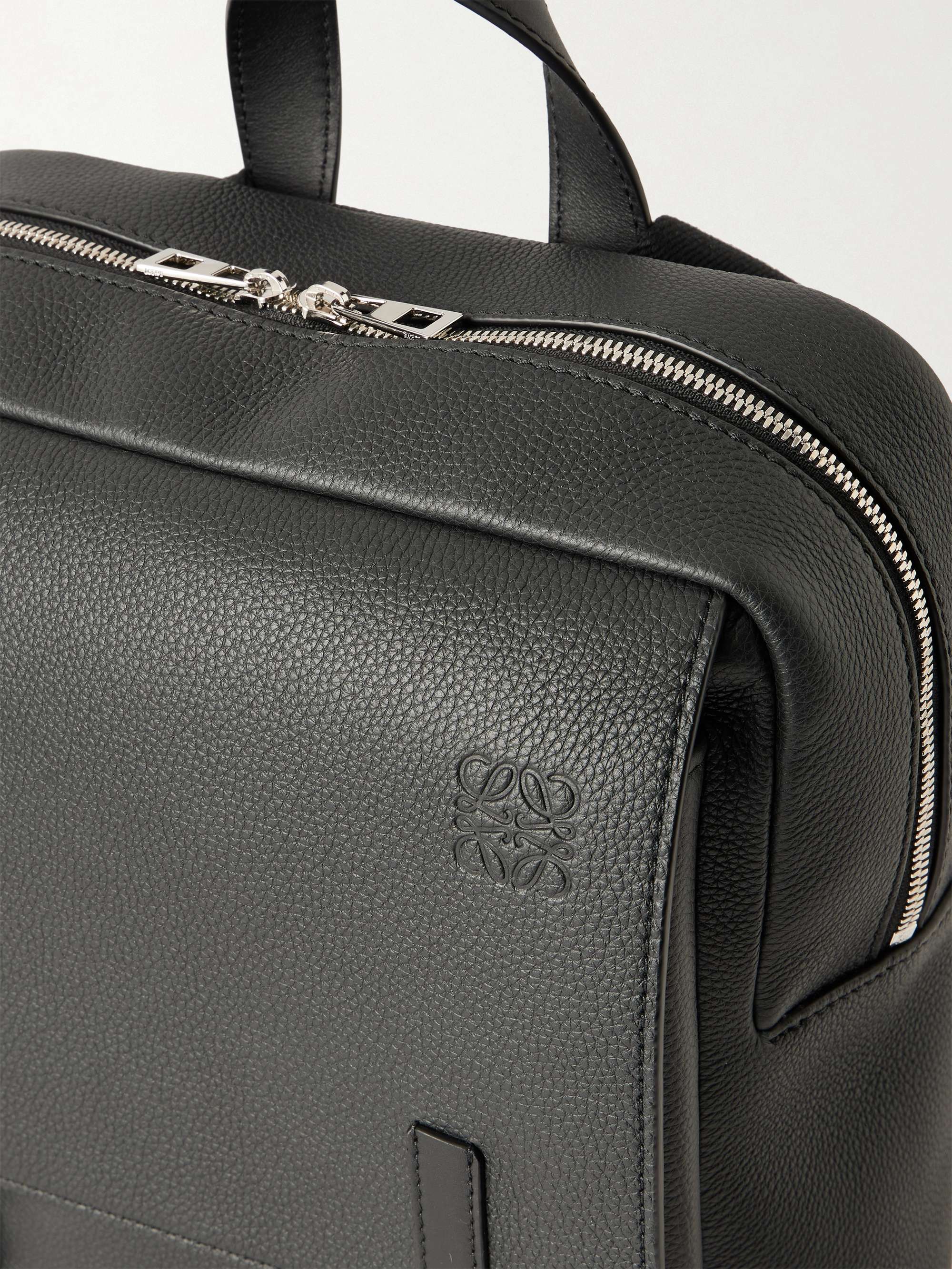 LOEWE Military Full-Grain Leather Backpack for Men | MR PORTER