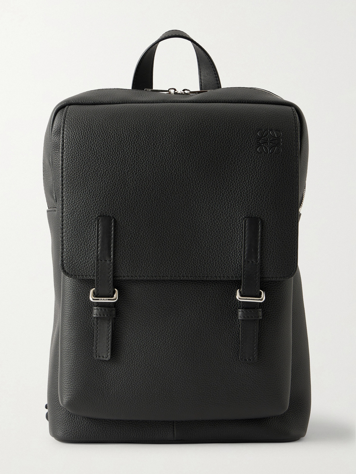 Loewe Military Full-grain Leather Backpack In Black