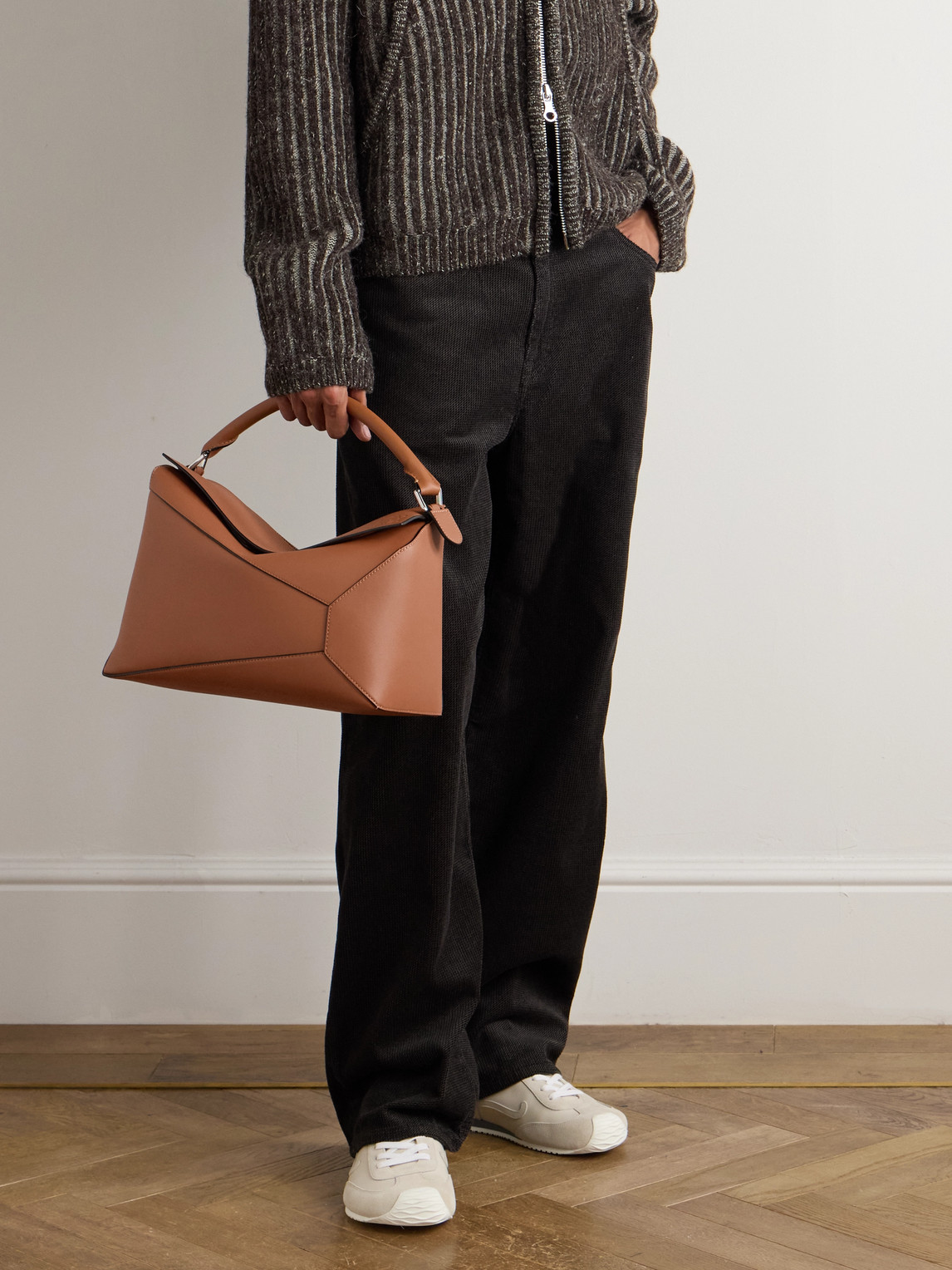 Loewe Large Puzzle Bag In Classic Calfskin In Brown
