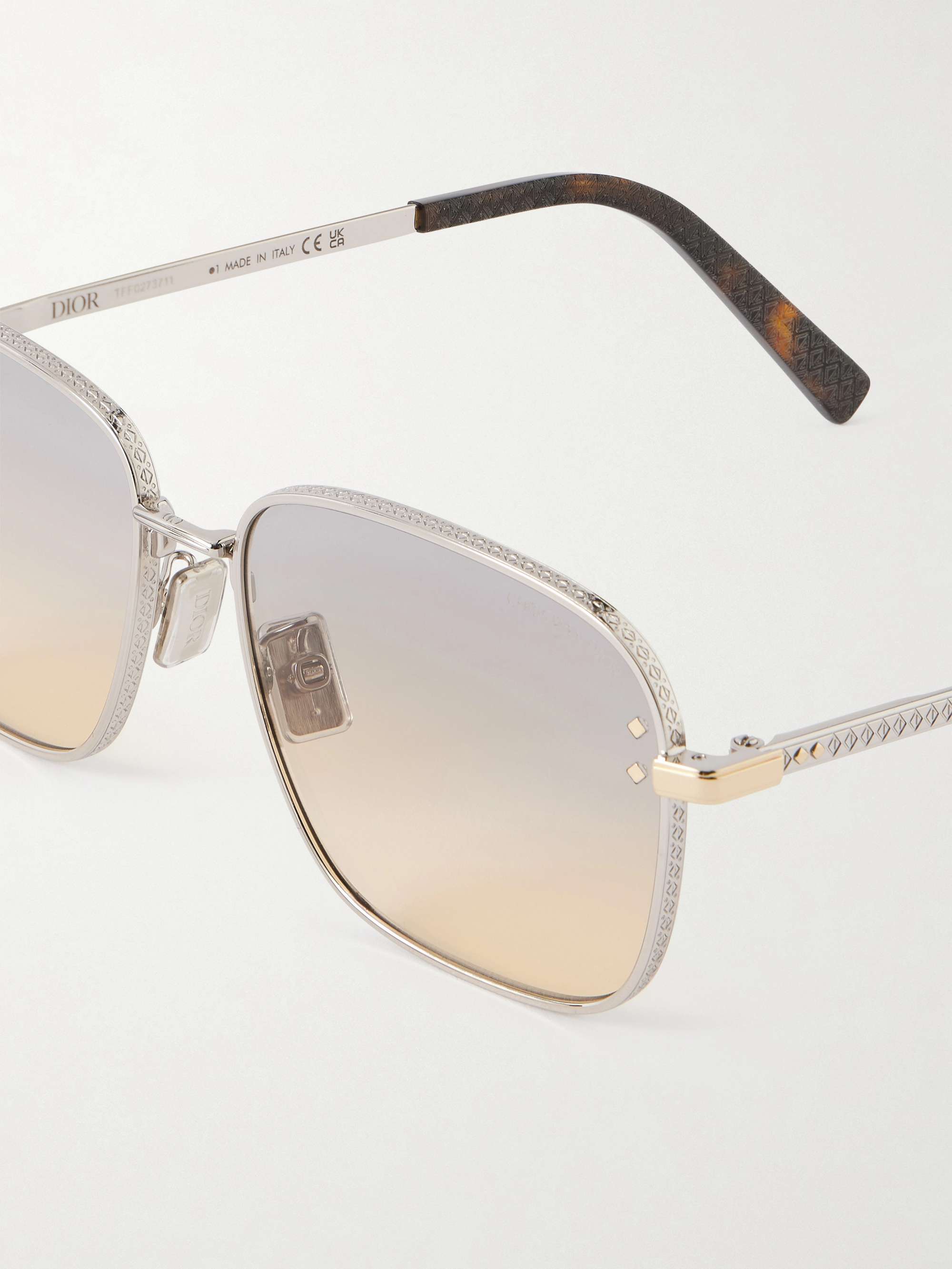 DIOR EYEWEAR CD Diamond S4U D-Frame Silver-Tone and Tortoiseshell Acetate Sunglasses