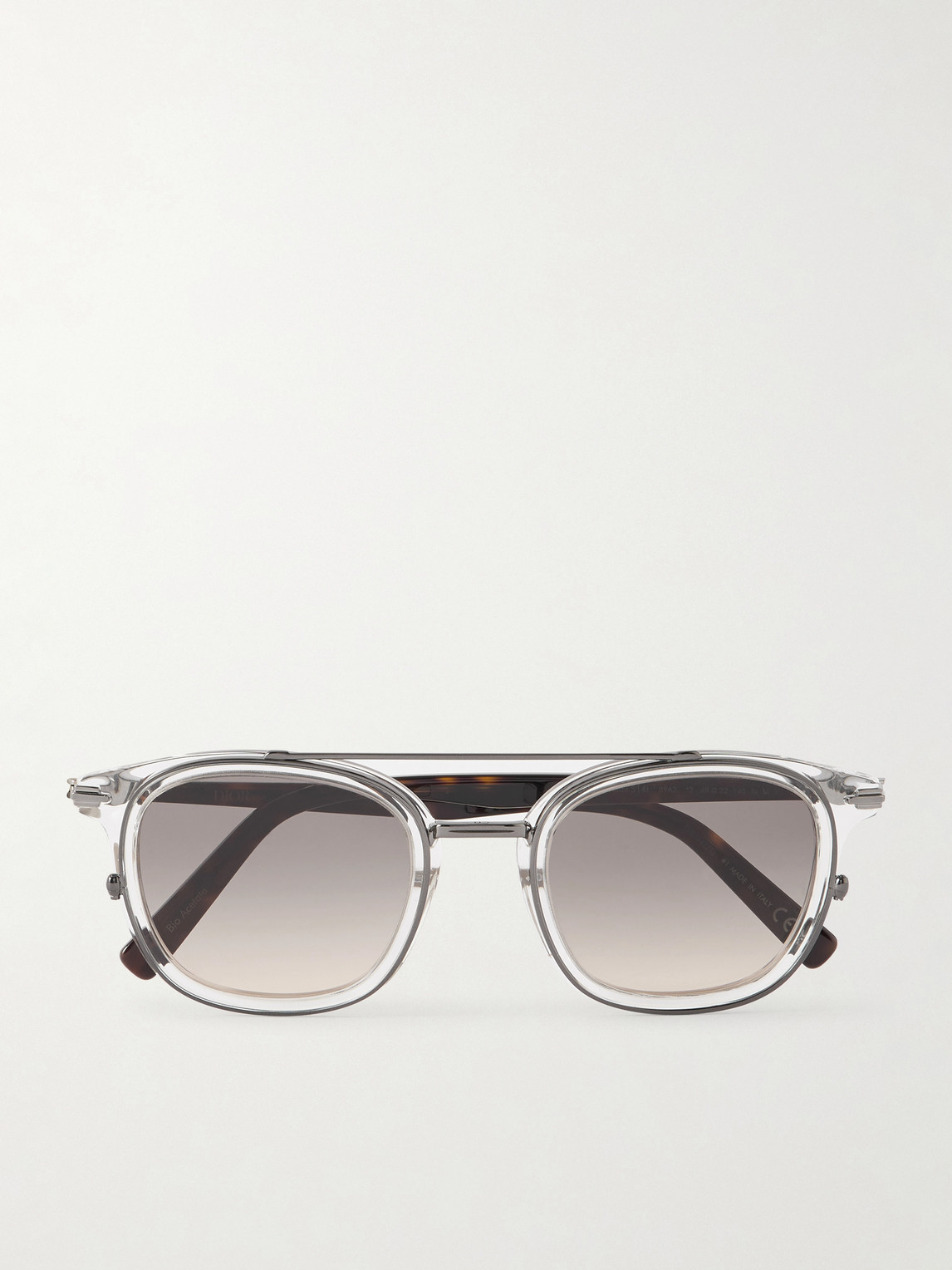 Dior Blacksuit S14l Square-frame Acetate And Silver-tone Sunglasses In Brown