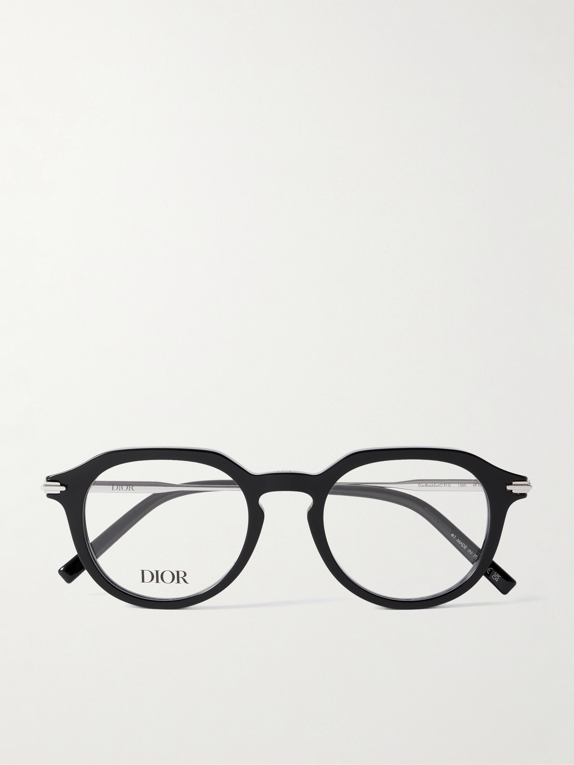 DIOR Eyewear DiorBlackSuitO R10I Round-Frame Acetate and Silver-Tone Metal Optical Glasses - Men