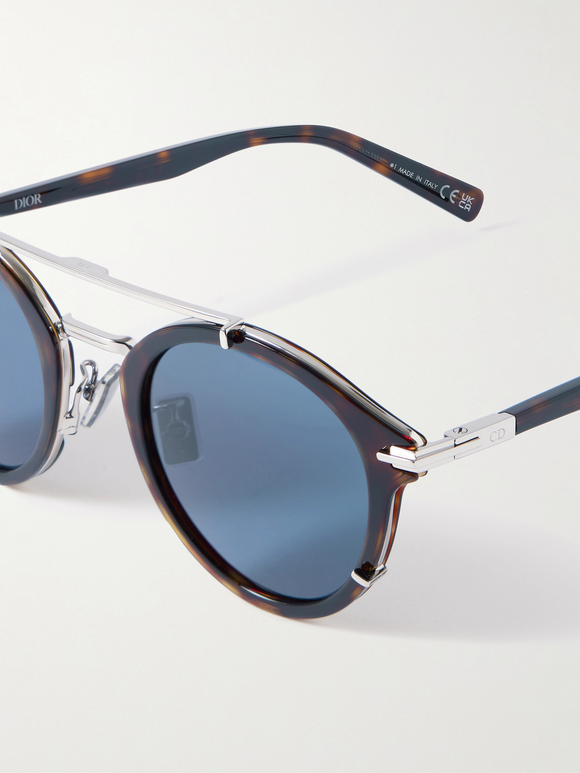 Dior Blacksuit R7u Tortoiseshell Acetate And Silver-tone Round-frame Sunglasses In Brown