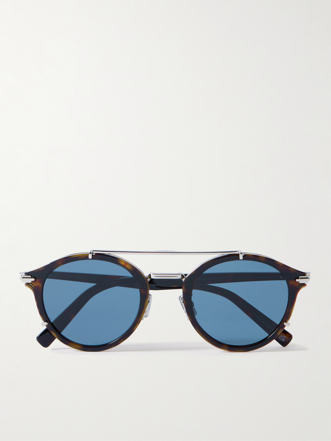 DIOR Eyewear DiorBlackSuit R7U Tortoiseshell Acetate and Silver-Tone Round-Frame Sunglasses - Men