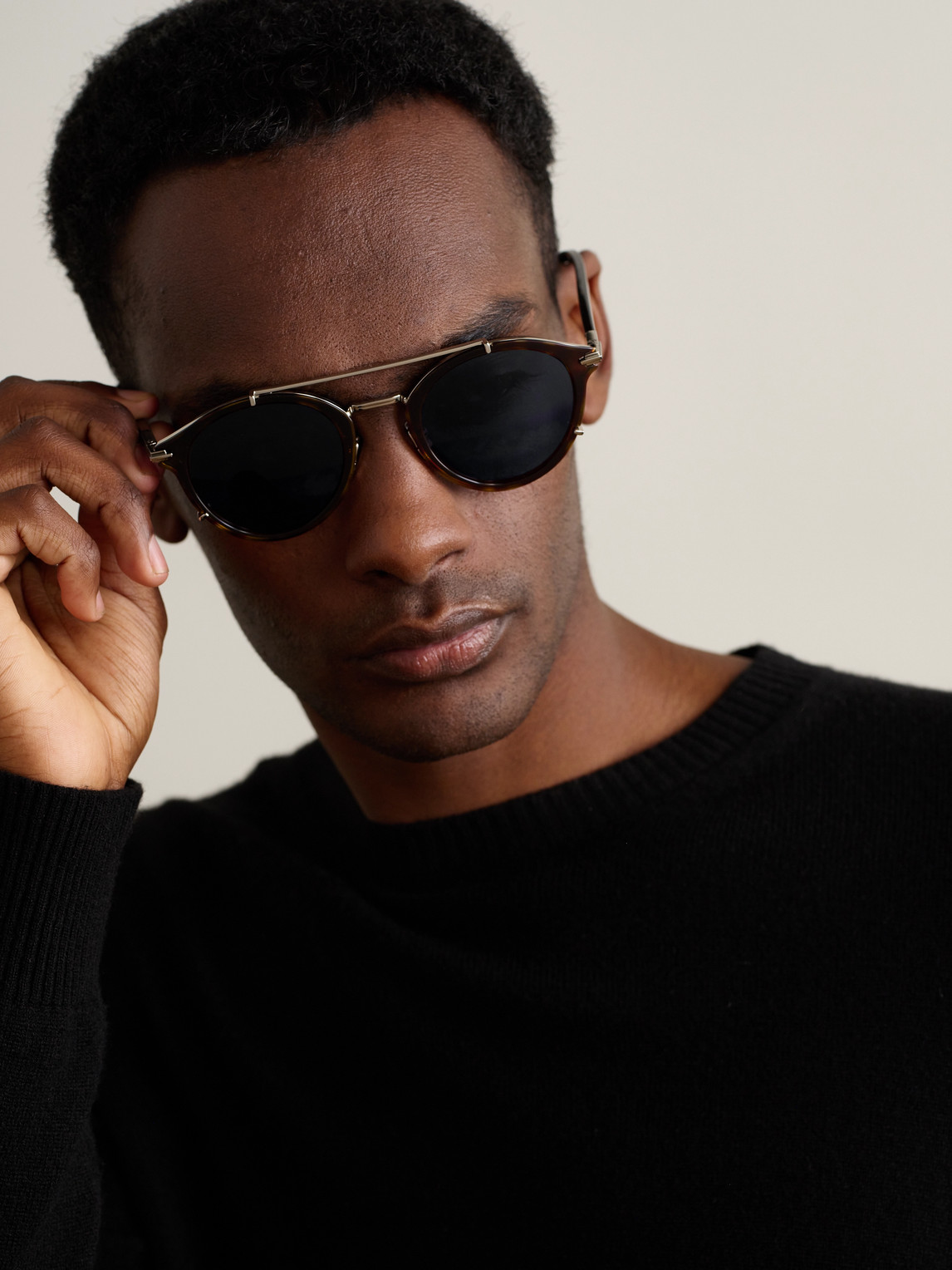 DiorBlackSuit R7U Tortoiseshell Acetate and Silver-Tone Round-Frame Sunglasses — 2