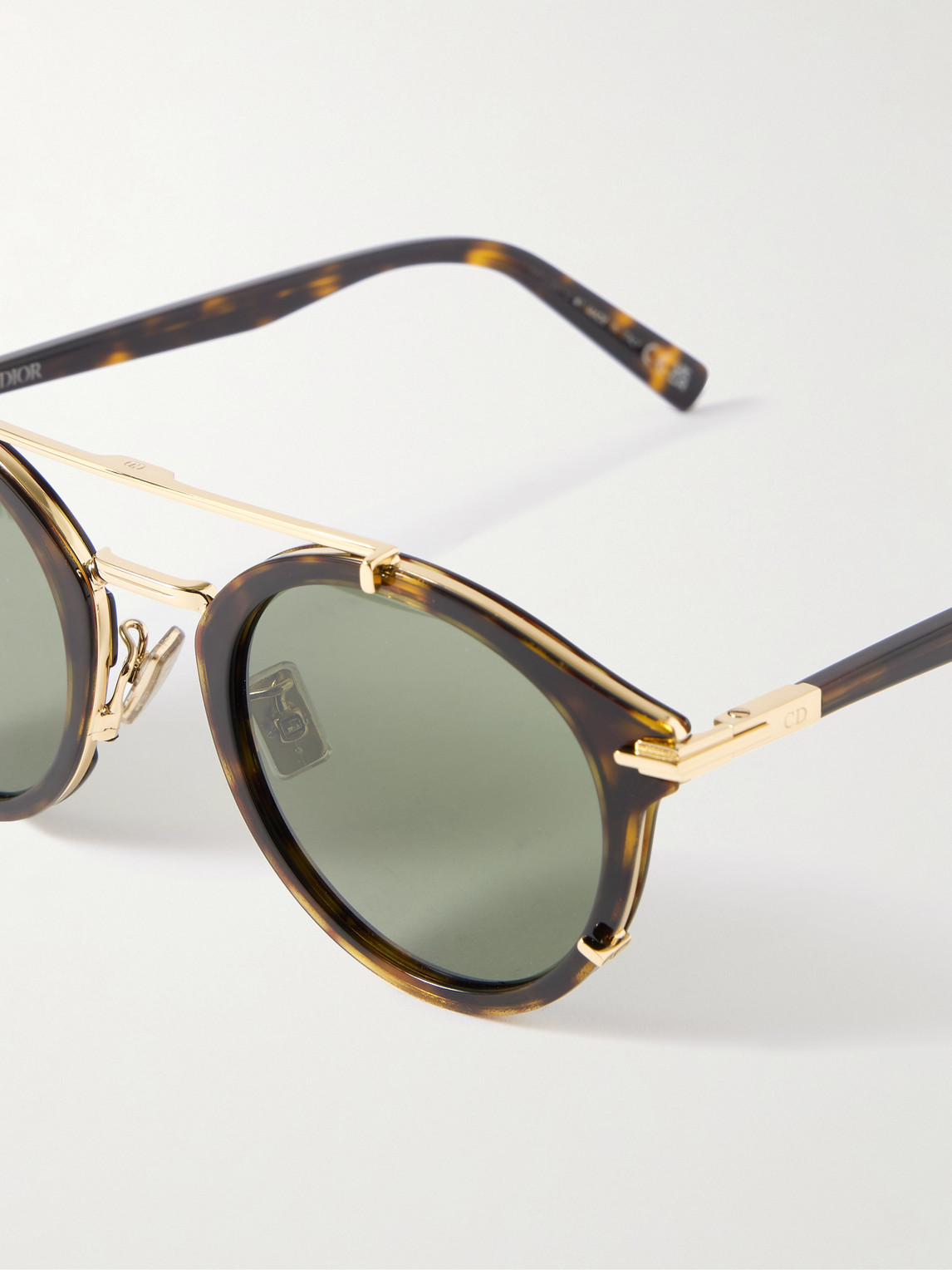 Dior Blacksuit R7u Tortoiseshell Acetate And Gold-tone Round-frame Sunglasses In Brown