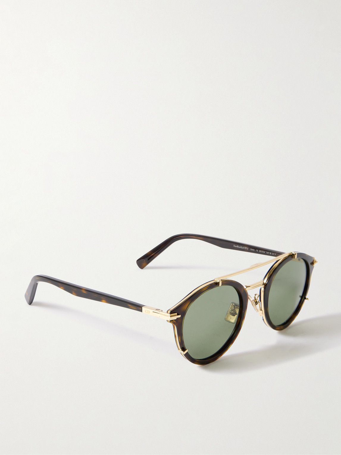 Dior Blacksuit R7u Tortoiseshell Acetate And Gold-tone Round-frame Sunglasses In Brown