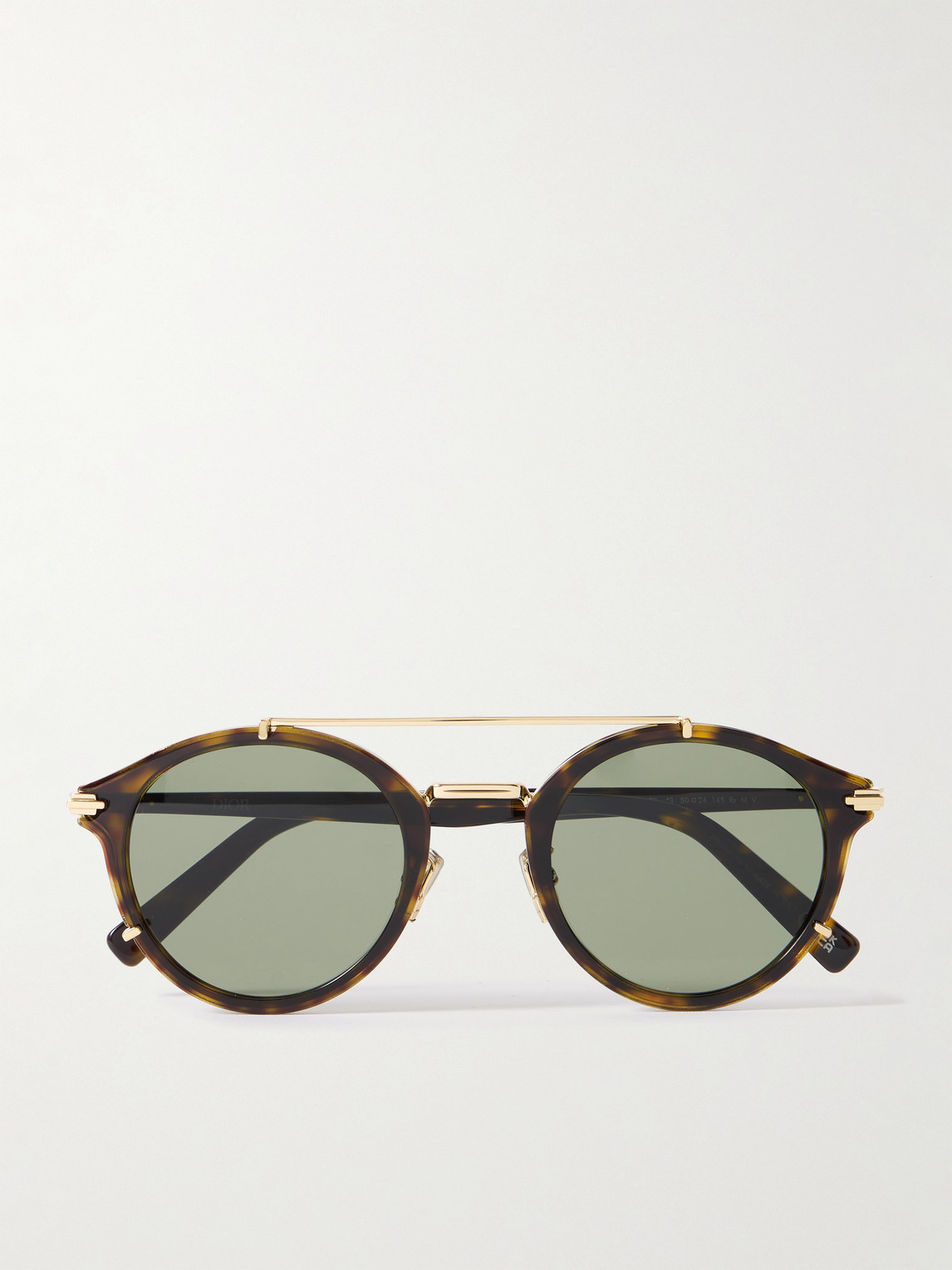 DIOR Eyewear DiorBlackSuit R7U Tortoiseshell Acetate and Gold-Tone Round-Frame Sunglasses - Men