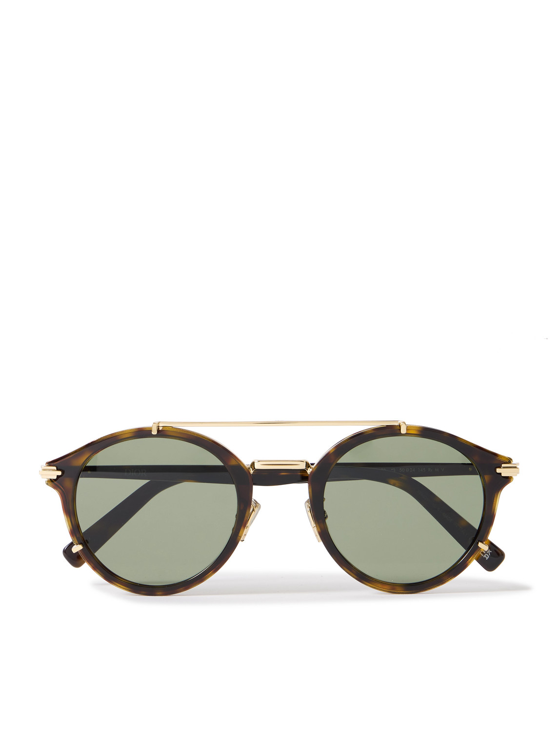 Dior Blacksuit R7u Tortoiseshell Acetate And Gold-tone Round-frame Sunglasses In Brown