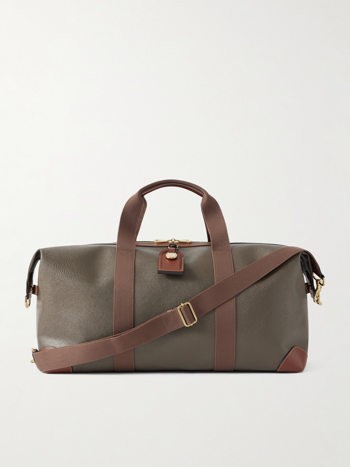 Mulberry Heritage Medium Clipper Leather-Trimmed Scotchgrain Weekend Bag - Men