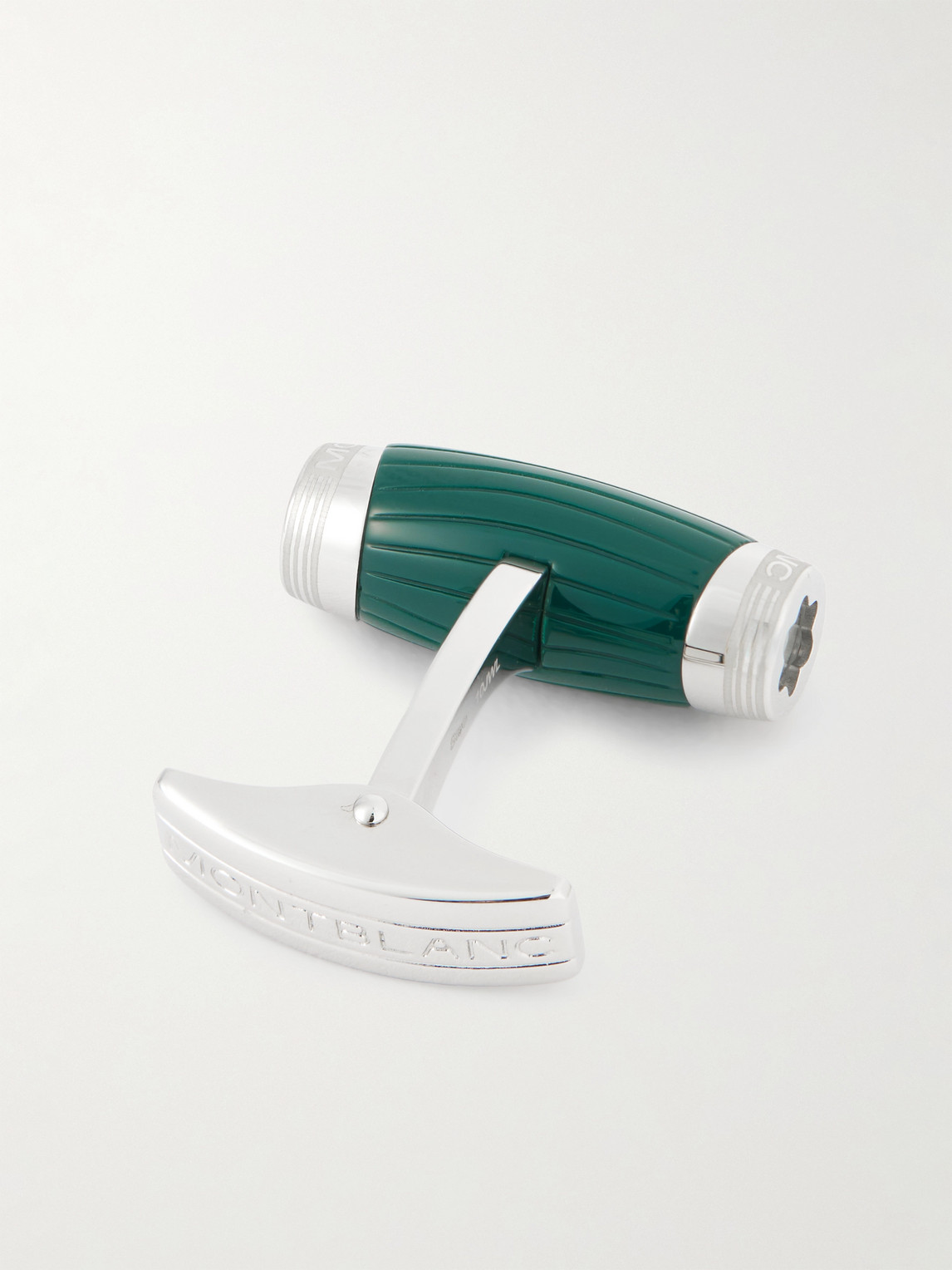 Montblanc Starwalker Silver And Resin Cufflinks In Green