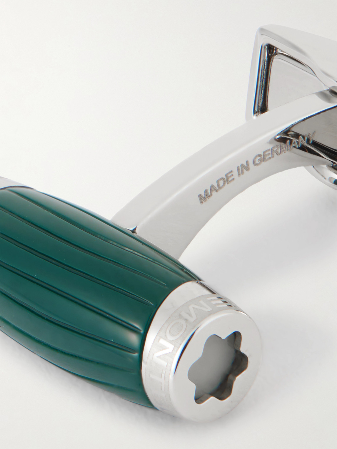 Montblanc Starwalker Silver And Resin Cufflinks In Green