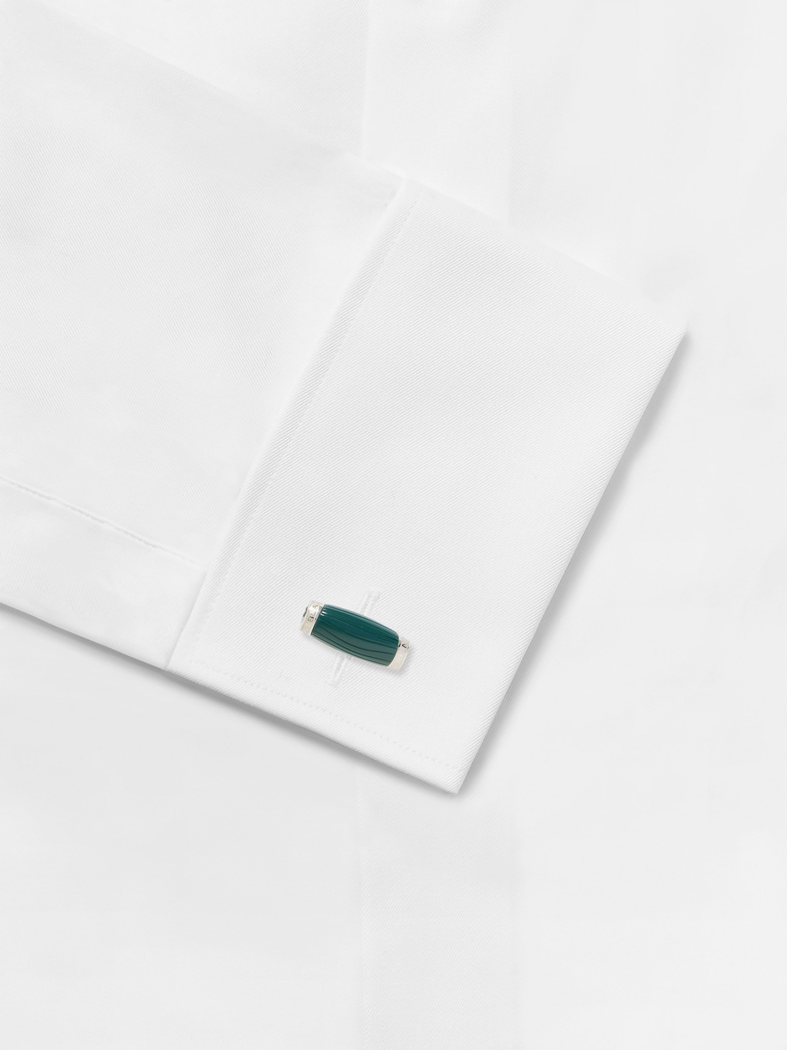 Montblanc Starwalker Silver And Resin Cufflinks In Green