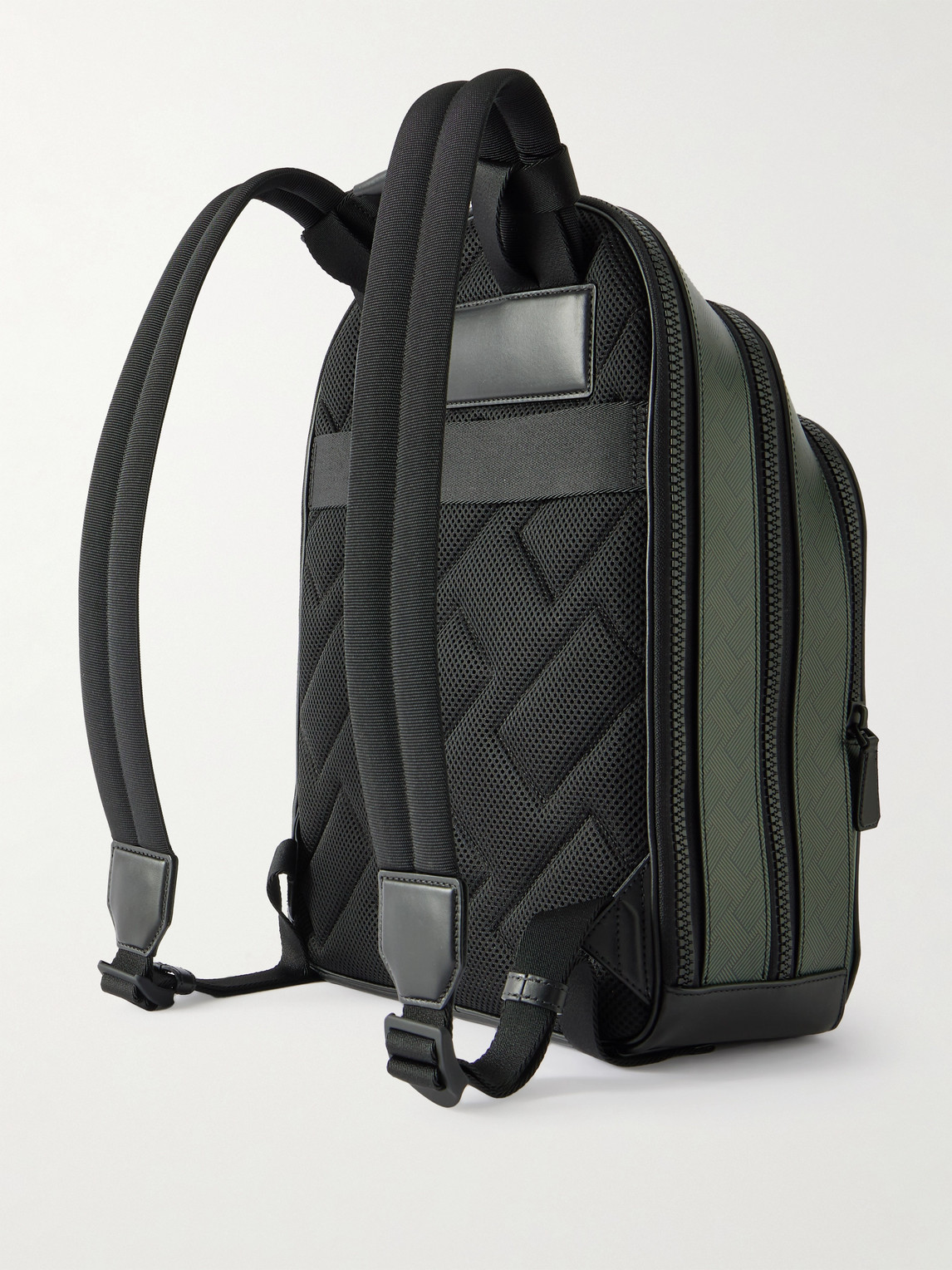 Montblanc Sartorial Medium Cross-grain Leather Backpack In Green