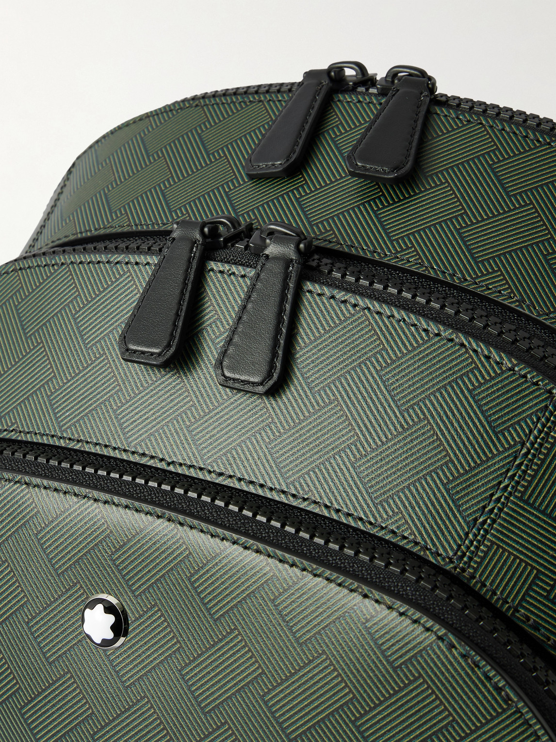Montblanc Sartorial Medium Cross-grain Leather Backpack In Green
