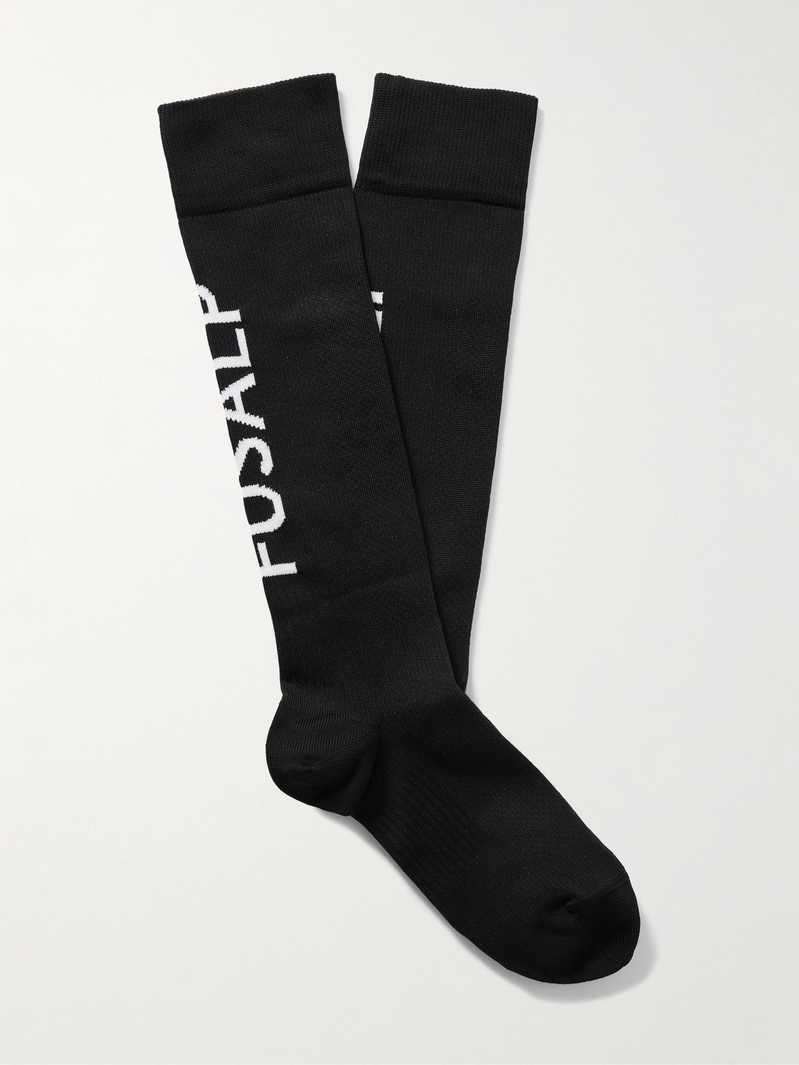 Fusalp Pop Ii Logo-jacquard Ribbed-knit Ski Socks In Blue