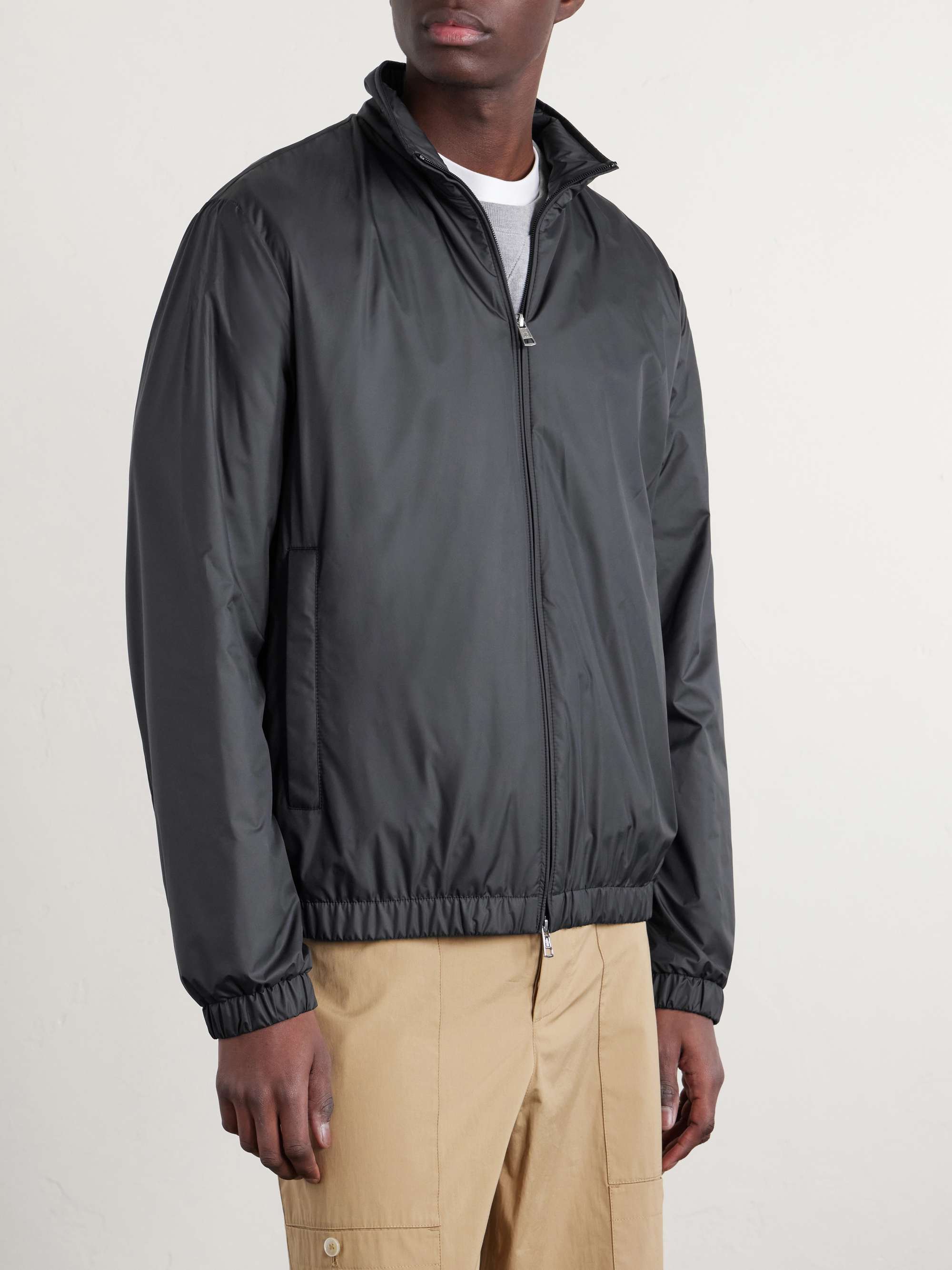 MONCLER Bauges Leather-Trimmed Quilted Shell Hooded Down Jacket