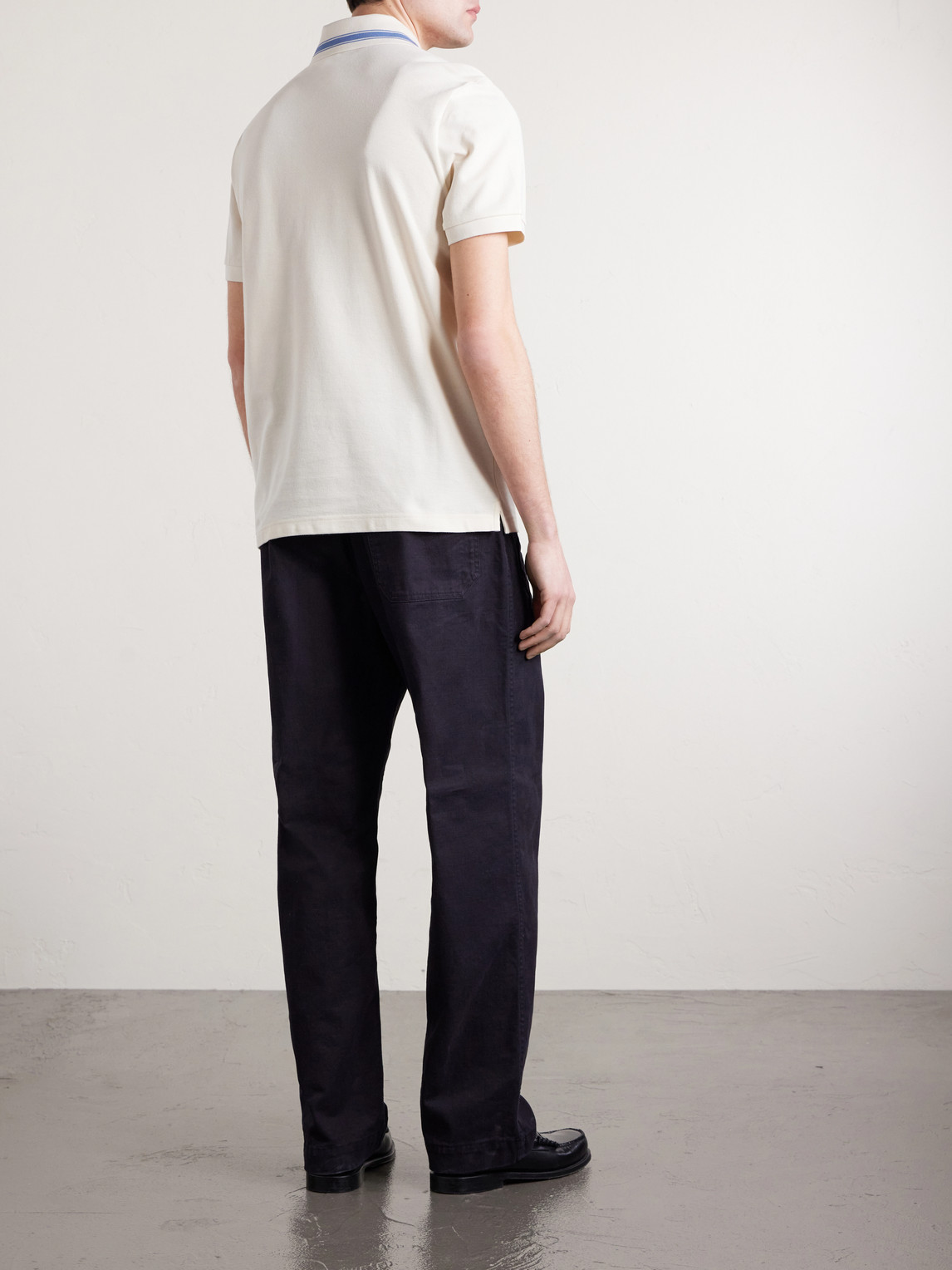 Logo-Appliquéd Honeycomb-Knit Cotton Polo Shirt