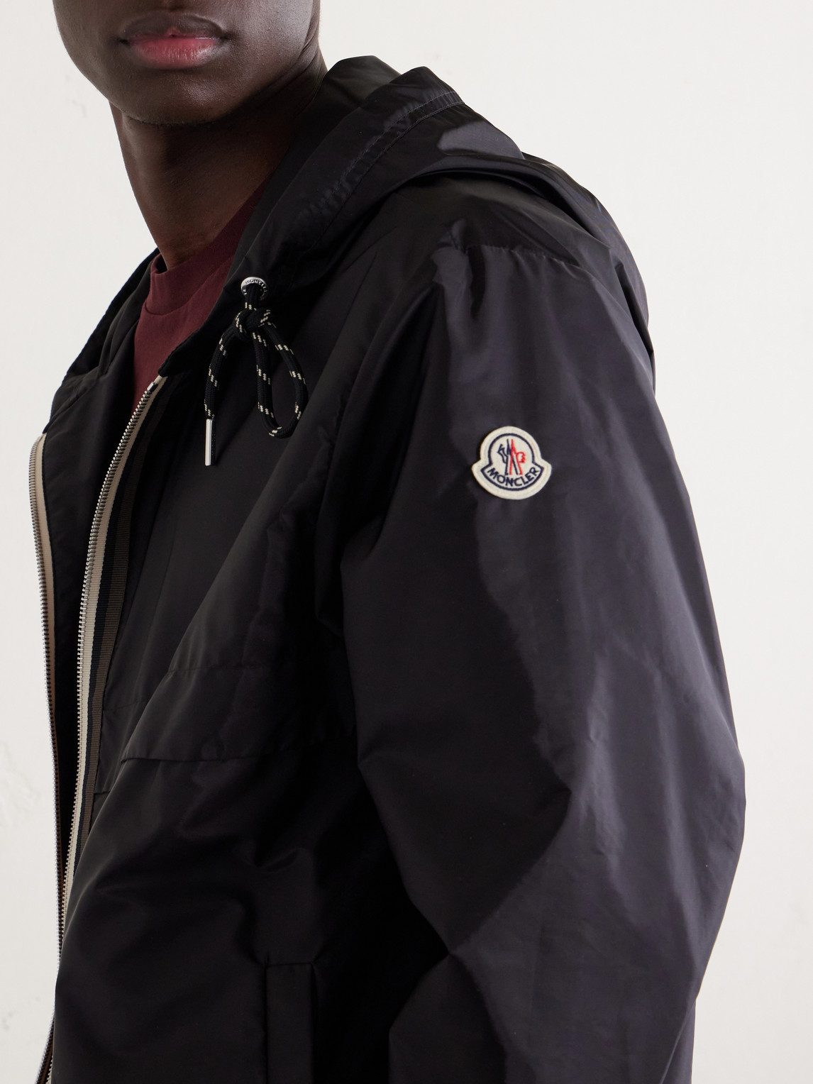 Nidge Logo-Appliquéd Shell Hooded Jacket