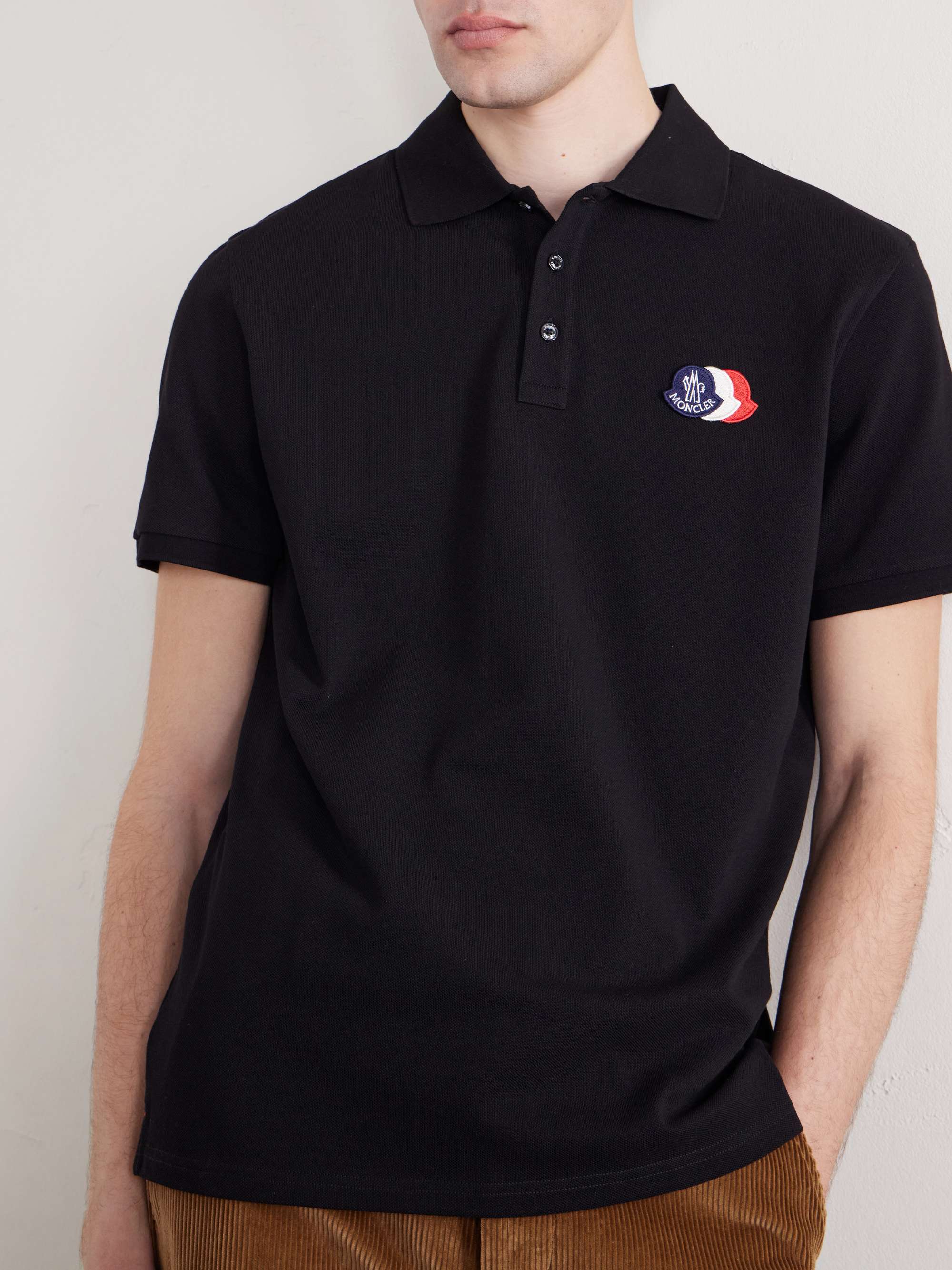 MONCLER Logo-Appliquéd Cotton-Piqué Polo Shirt for Men | MR PORTER
