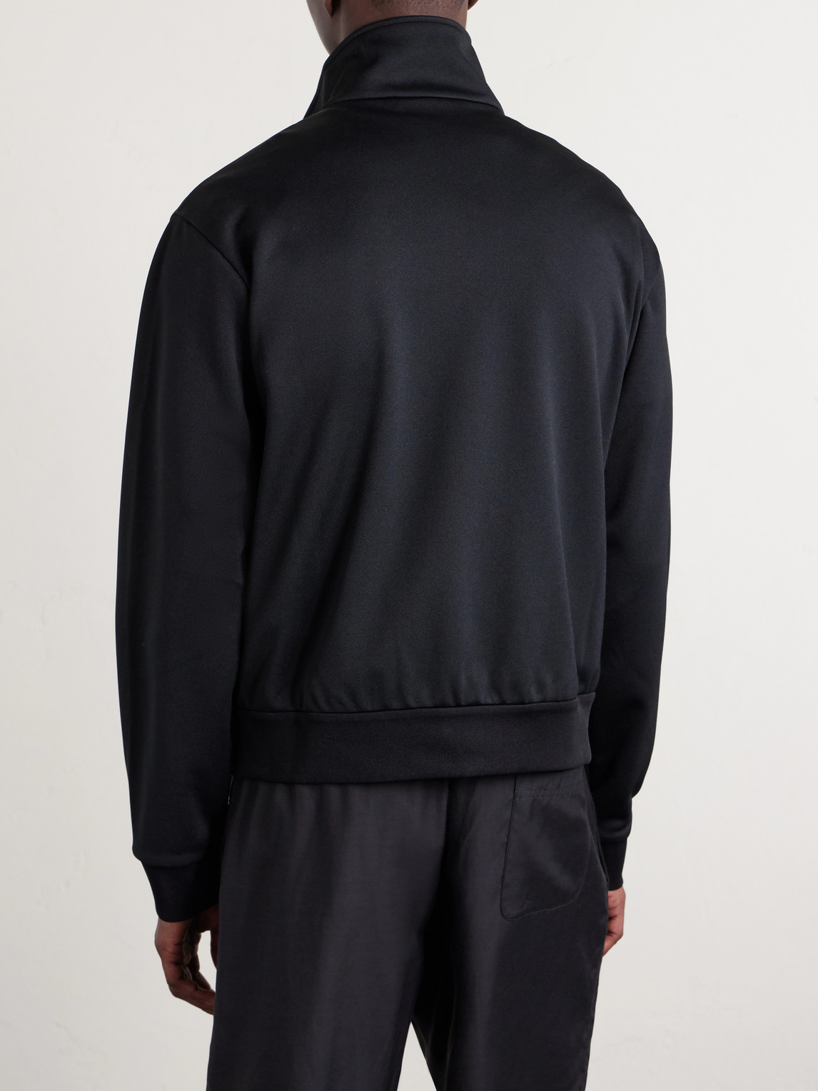Logo-Appliquéd Zip-Up Jersey Cardigan
