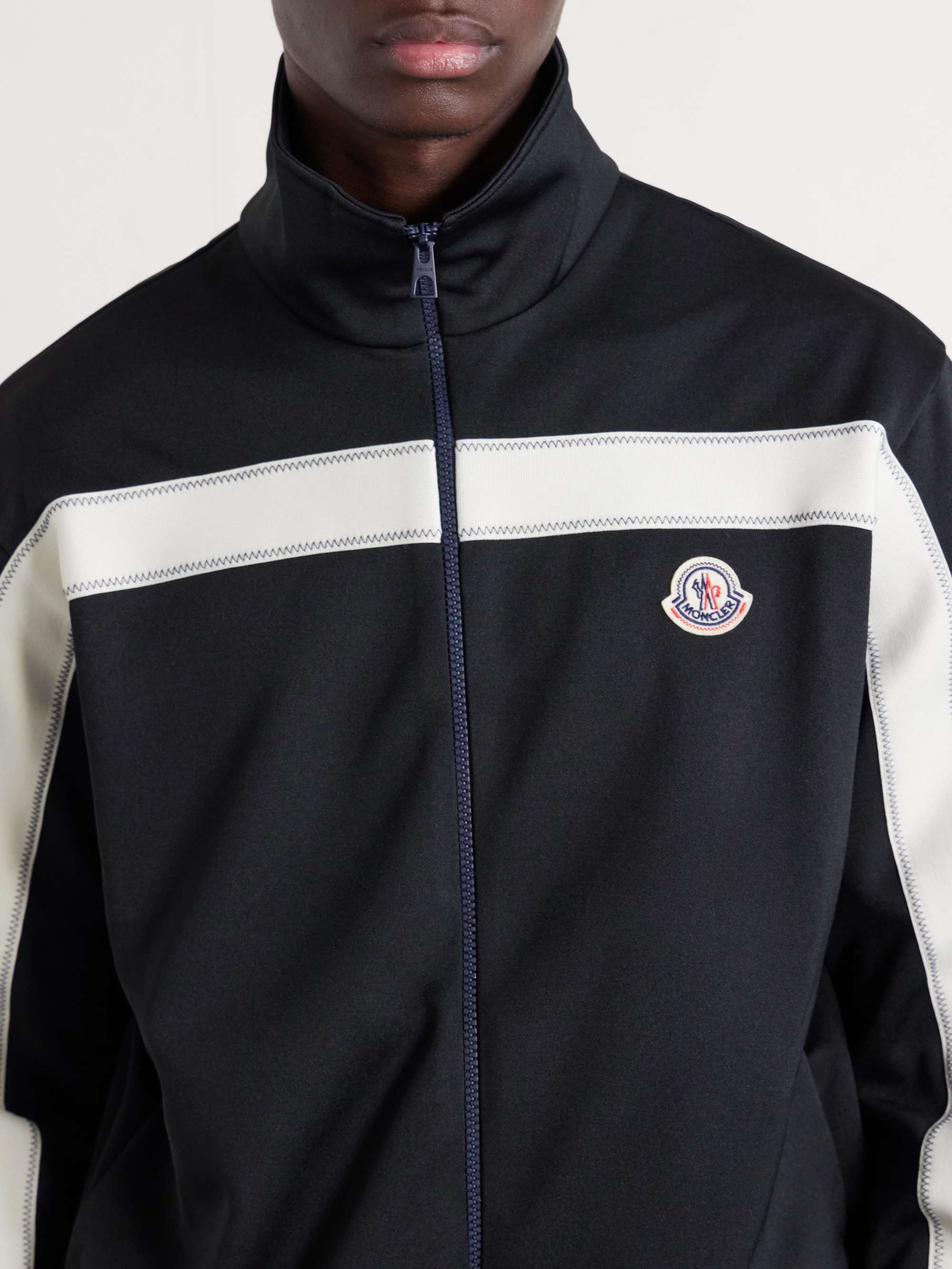 MONCLER Logo-Appliquéd Zip-Up Jersey Cardigan for Men | MR PORTER