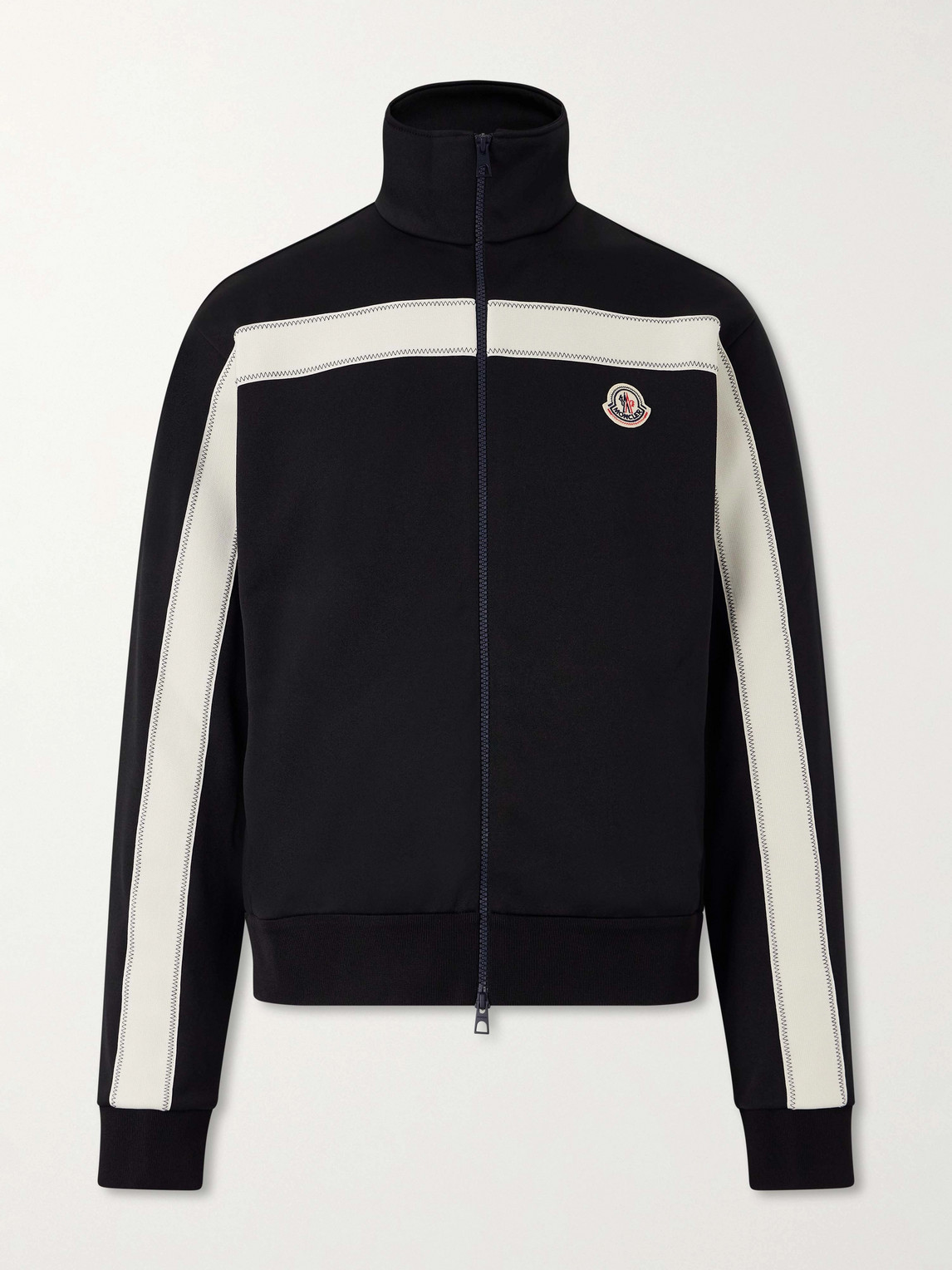 Logo-Appliquéd Zip-Up Jersey Cardigan